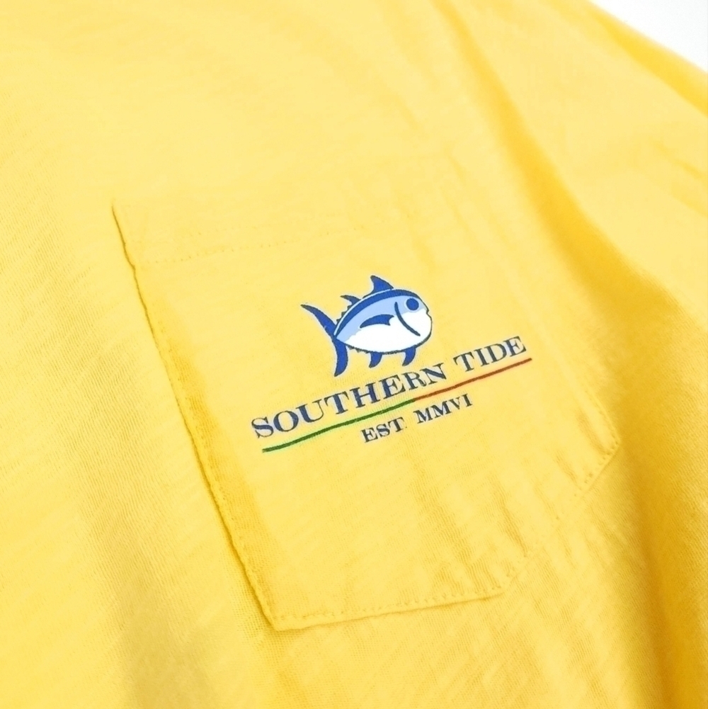 Southern Tide Yellow Men's Long Sleeve Cotton Tee Sz L - Picture 8 of 10